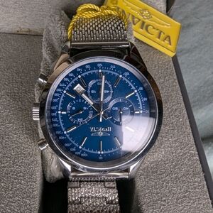 Invicta Blue and Silver Men's Watch